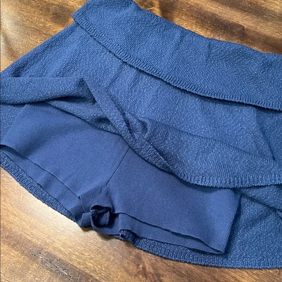 FP Beach Knit Mini Skort Blue - Size L - Free People Beach - Picture 3 of 4